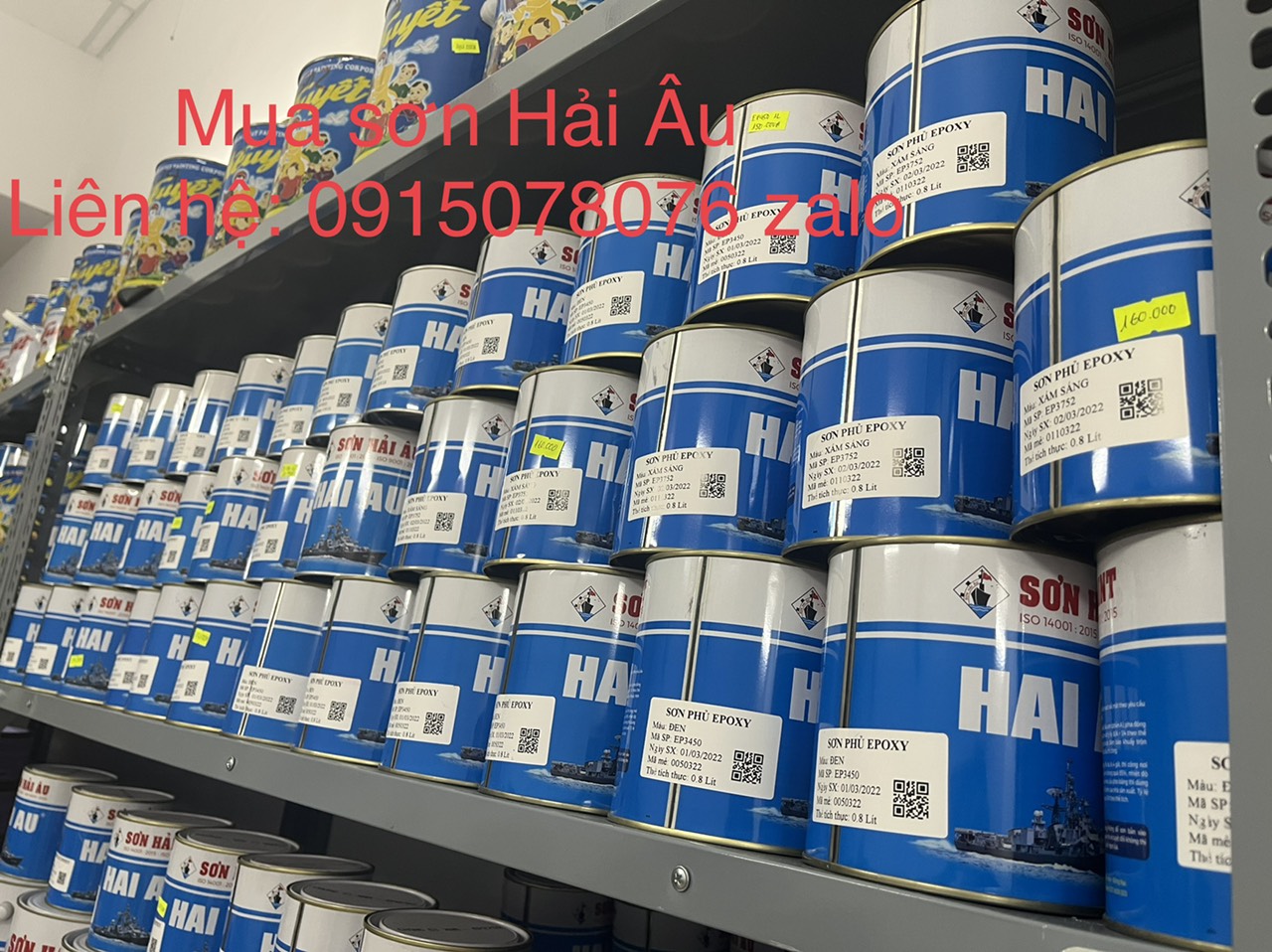 Cửa hàng bán sơn phủ Epoxy Hải Âu màu xanh hòa Bình EP3355