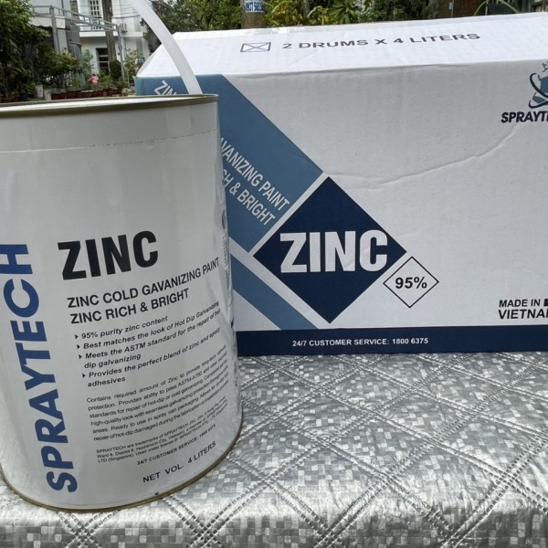 Sơn mạ kẽm lạnh zinc spraytech lon 4 lít