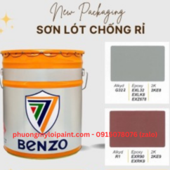 Sơn lót chống rỉ xám Benzo G322 3L, 17.5L Sơn lót chống rỉ xám Benzo G322 3L, 17.5L